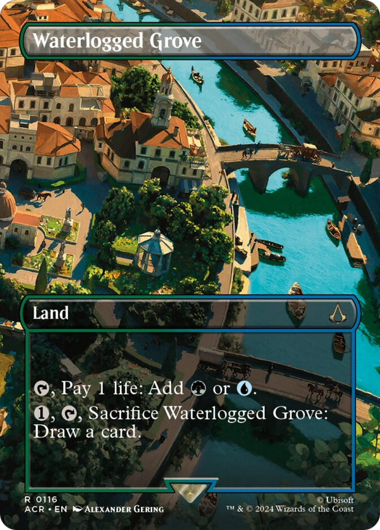 Waterlogged Grove (Borderless) [Assassin's Creed] - Evolution TCG