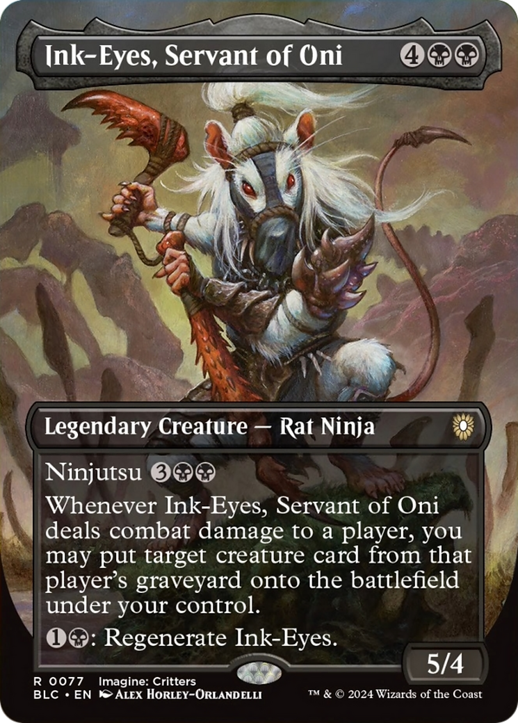 Ink-Eyes, Servant of Oni (Borderless) [Bloomburrow Commander] - Evolution TCG