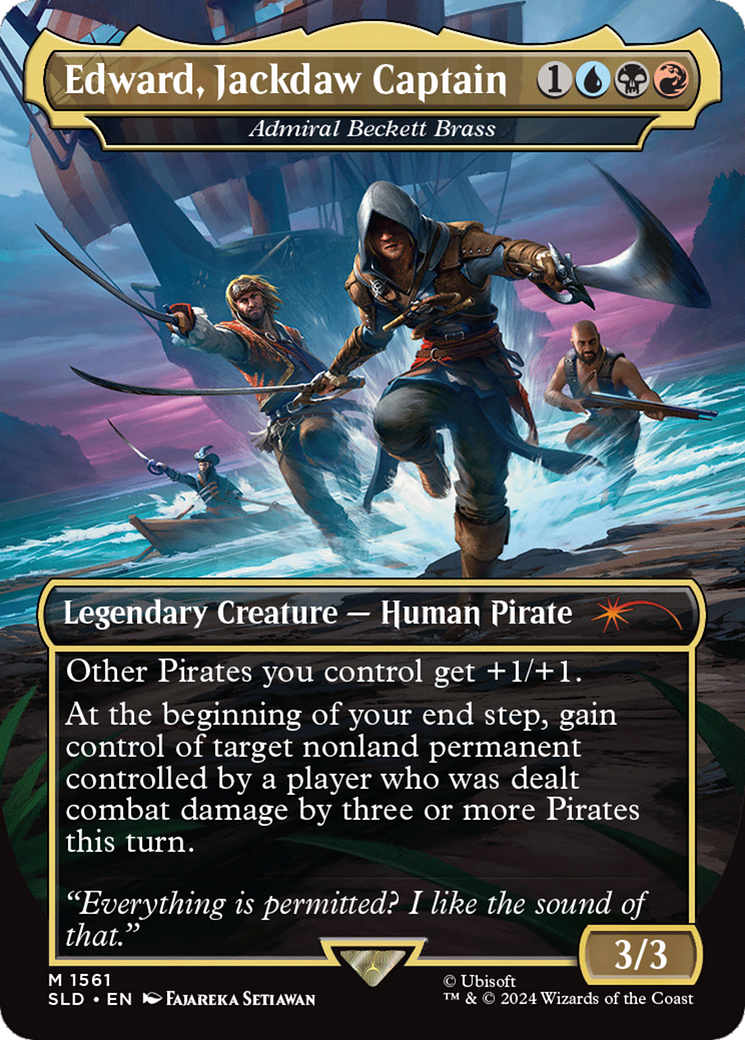 Edward, Jackdaw Captain - Admiral Beckett Brass (Rainbow Foil) [Secret Lair Drop Series] - Evolution TCG