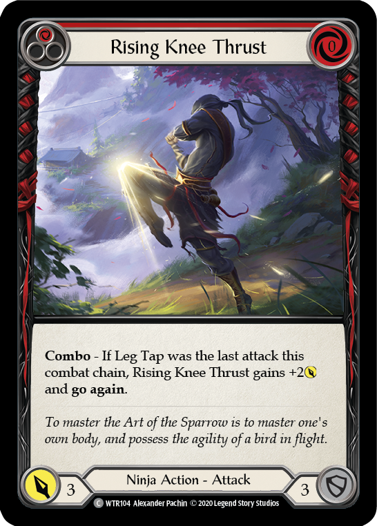Rising Knee Thrust (Red) [U-WTR104] (Welcome to Rathe Unlimited)  Unlimited Rainbow Foil - Evolution TCG