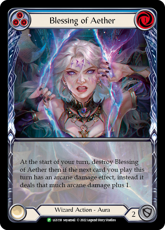 Blessing of Aether (Blue) [LGS118] (Promo)  Rainbow Foil - Evolution TCG