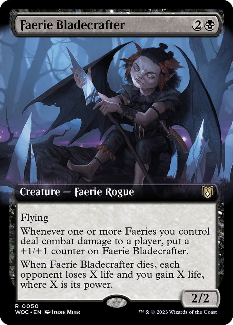 Faerie Bladecrafter (Extended Art) [Wilds of Eldraine Commander] - Evolution TCG