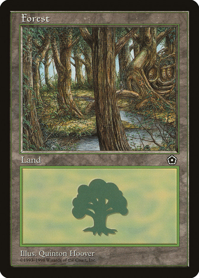 Forest (Treehouse on Right / Black Signature) [Portal Second Age] - Evolution TCG