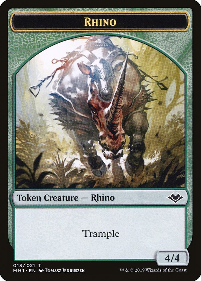 Zombie (007) // Rhino (013) Double-Sided Token [Modern Horizons Tokens] - Evolution TCG