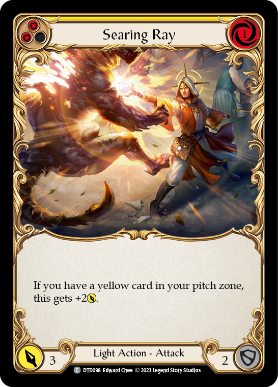 Searing Ray (Yellow) [DTD098] (Dusk Till Dawn)  Rainbow Foil - Evolution TCG