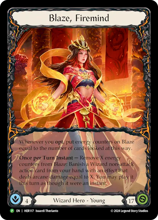 Blaze, Firemind [HER117] (Promo)  Rainbow Foil - Evolution TCG