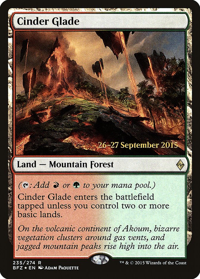 Cinder Glade [Battle for Zendikar Prerelease Promos] - Evolution TCG
