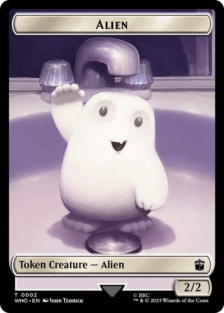 Alien // Clue (0023) Double-Sided Token [Doctor Who Tokens] - Evolution TCG