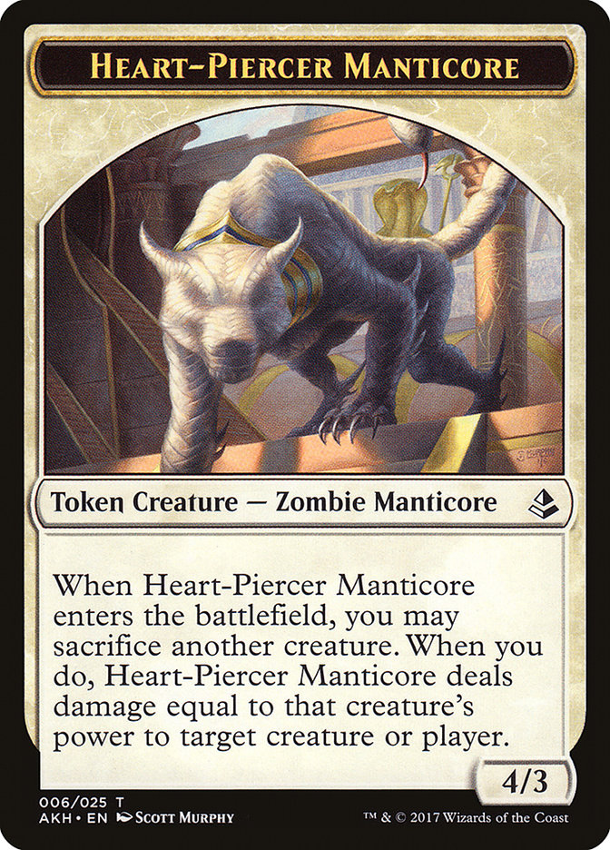 Heart-Piercer Manticore // Warrior Double-Sided Token [Amonkhet Tokens] - Evolution TCG