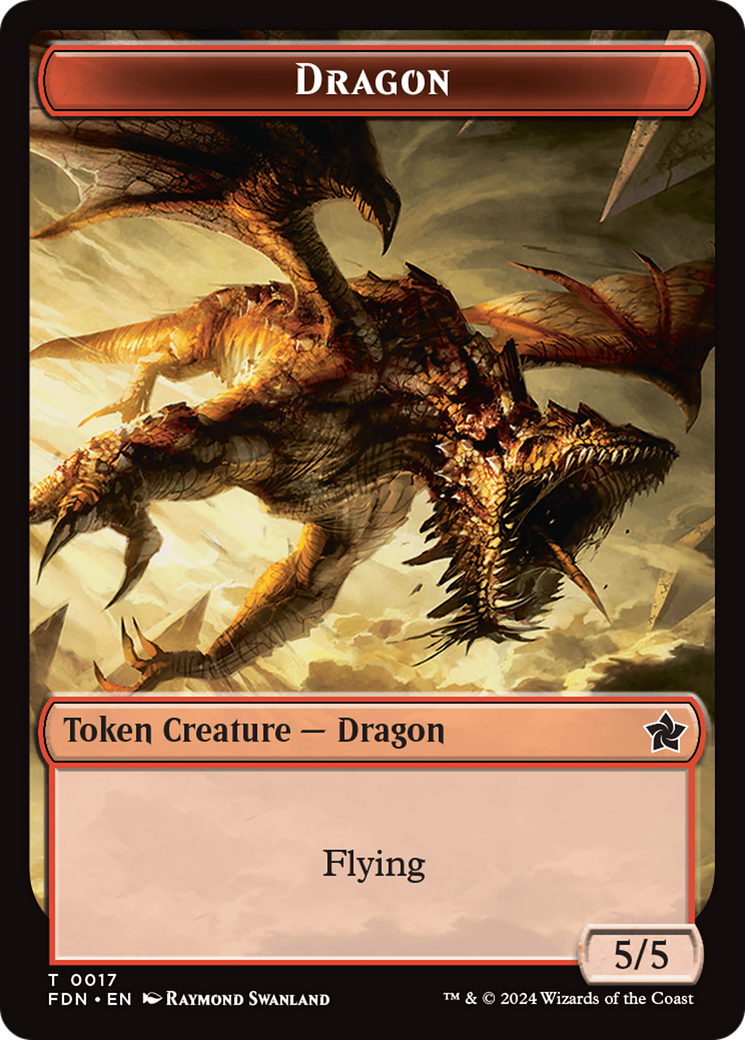 Cat Beast // Dragon (0017) Double-Sided Token [Foundations Tokens] - Evolution TCG