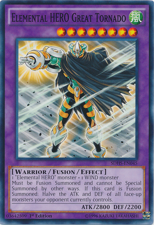 Elemental Hero Great Tornado [SDHS-EN045] Common - Evolution TCG