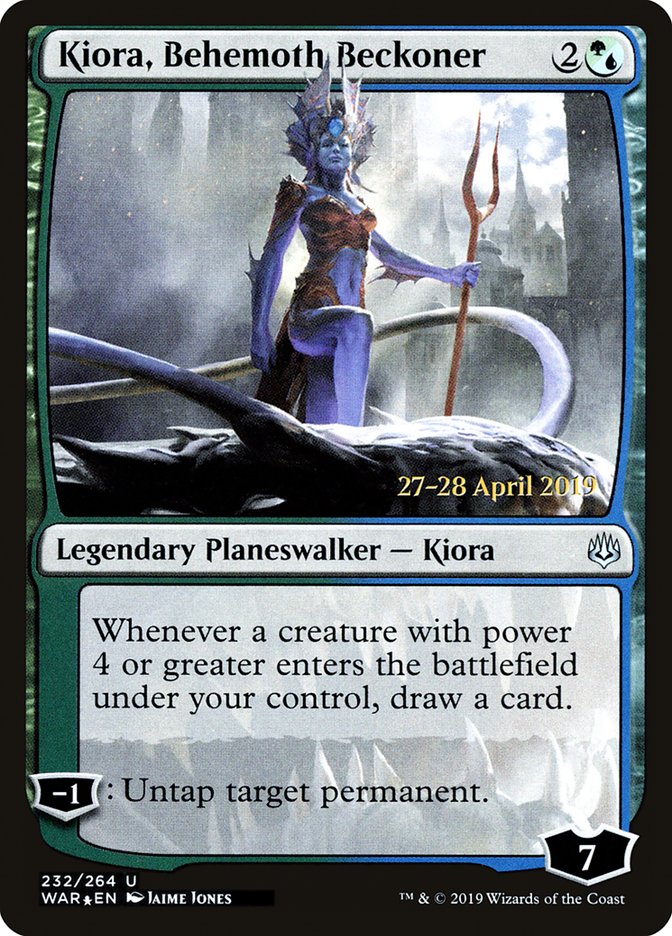 Kiora, Behemoth Beckoner [War of the Spark Prerelease Promos] - Evolution TCG