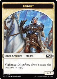 Knight // Zombie Double-Sided Token (Game Night) [Core Set 2019 Tokens] - Evolution TCG