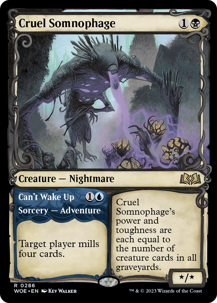 Cruel Somnophage // Can't Wake Up (Showcase) [Wilds of Eldraine] - Evolution TCG
