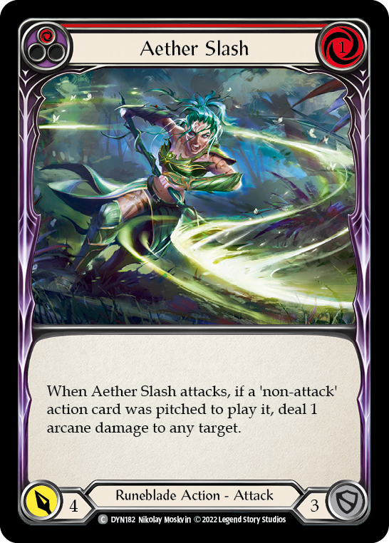 Aether Slash (Red) [DYN182] (Dynasty)  Rainbow Foil - Evolution TCG