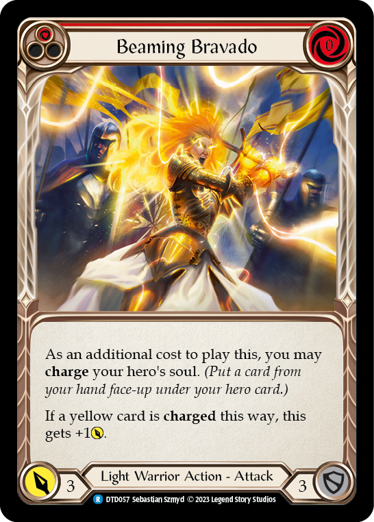 Beaming Bravado (Red) [DTD057] (Dusk Till Dawn)  Rainbow Foil - Evolution TCG