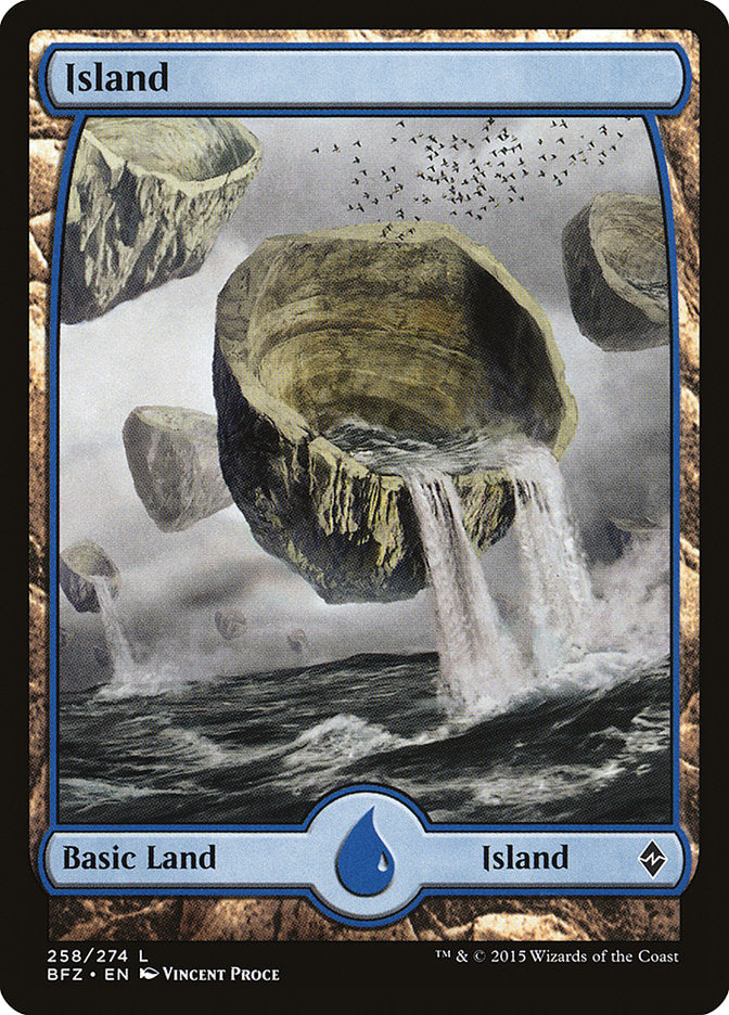 Island (258) (Full Art) [Battle for Zendikar] - Evolution TCG