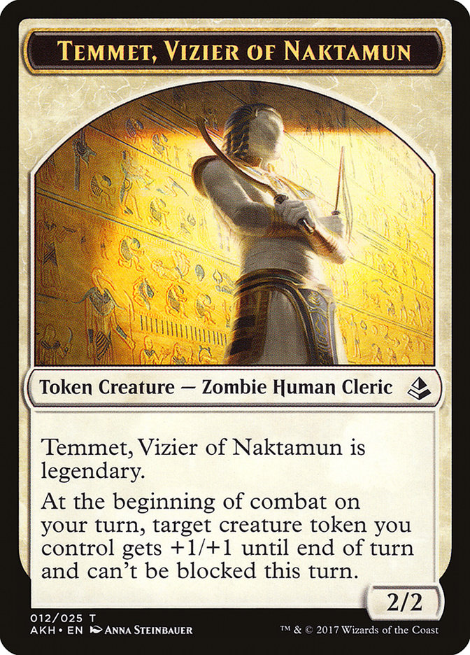 Temmet, Vizier of Naktamun // Zombie Double-Sided Token [Amonkhet Tokens] - Evolution TCG