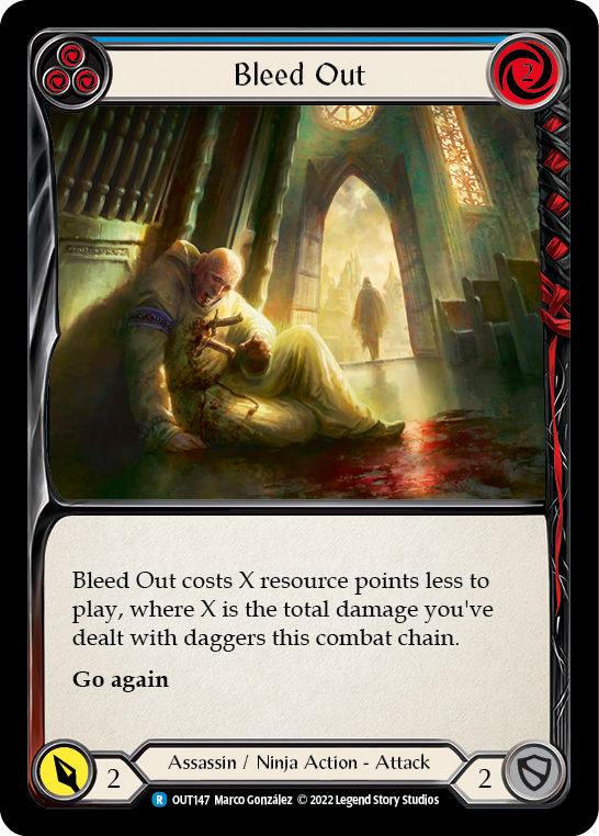 Bleed Out (Blue) [OUT147] (Outsiders)  Rainbow Foil - Evolution TCG