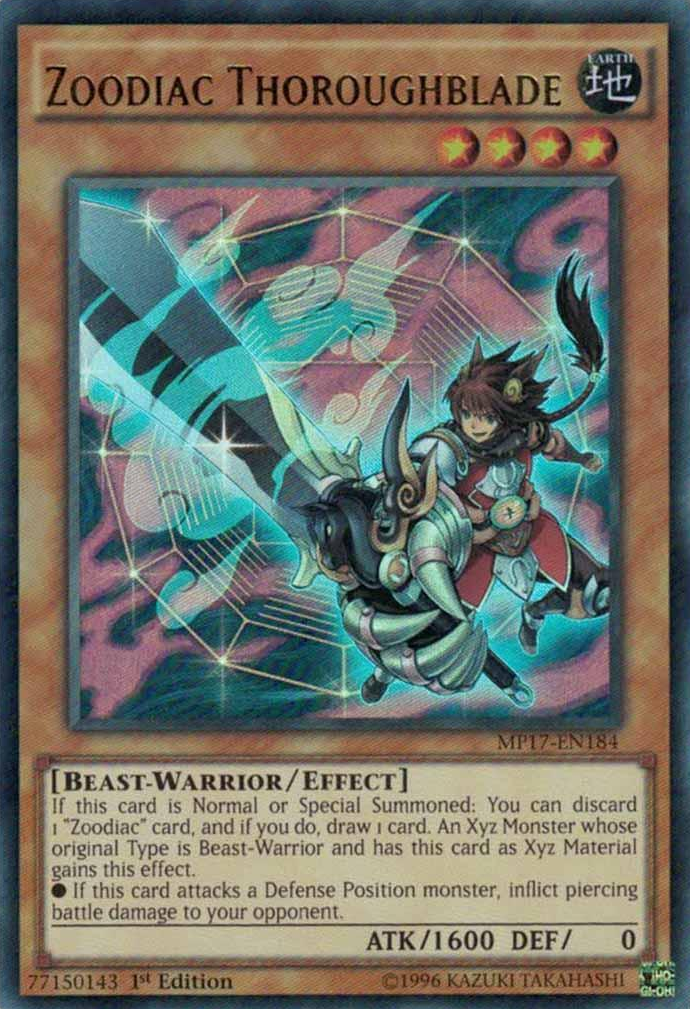 Zoodiac Thoroughblade [MP17-EN184] Ultra Rare - Evolution TCG