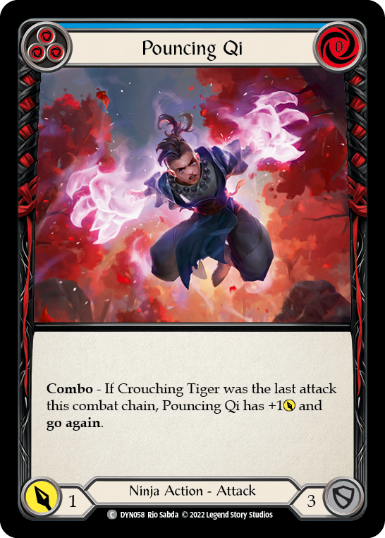 Pouncing Qi (Blue) [DYN058] (Dynasty)  Rainbow Foil - Evolution TCG
