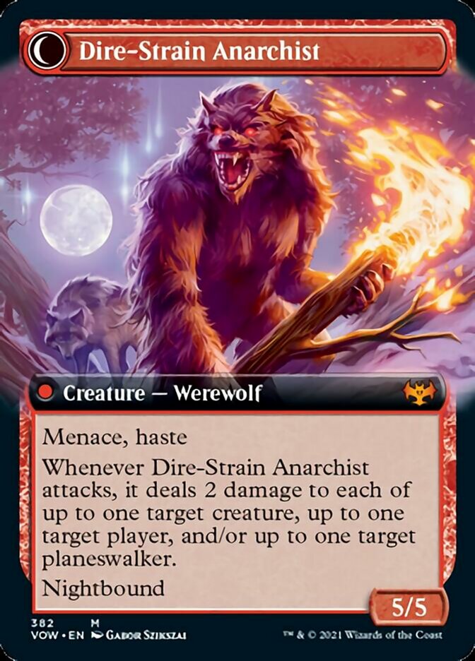 Volatile Arsonist // Dire-Strain Anarchist (Extended Art) [Innistrad: Crimson Vow] - Evolution TCG