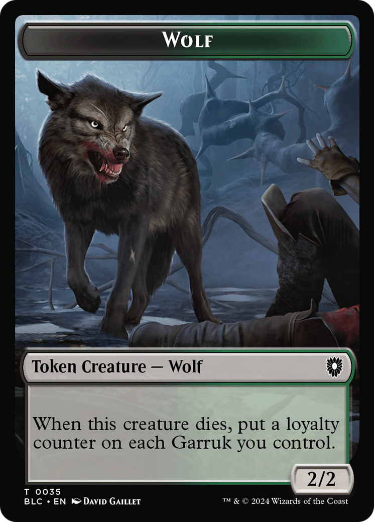 Human Soldier // Wolf (035) Double-Sided Token [Bloomburrow Commander Tokens] - Evolution TCG