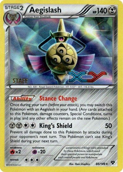 Aegislash (86/146) (Staff Prerelease Promo) [XY: Black Star Promos] - Evolution TCG
