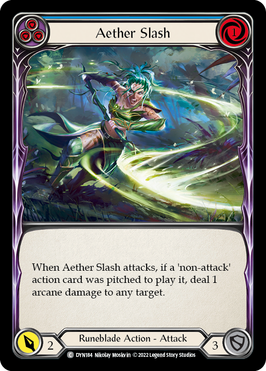 Aether Slash (Blue) [DYN184] (Dynasty)  Rainbow Foil - Evolution TCG