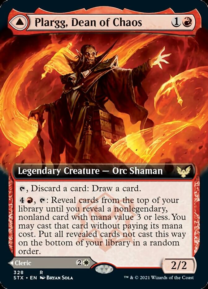 Plargg, Dean of Chaos // Augusta, Dean of Order (Extended Art) [Strixhaven: School of Mages] - Evolution TCG