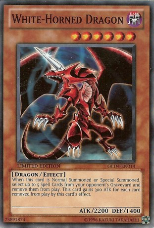 White-Horned Dragon [GLD4-EN014] Common - Evolution TCG