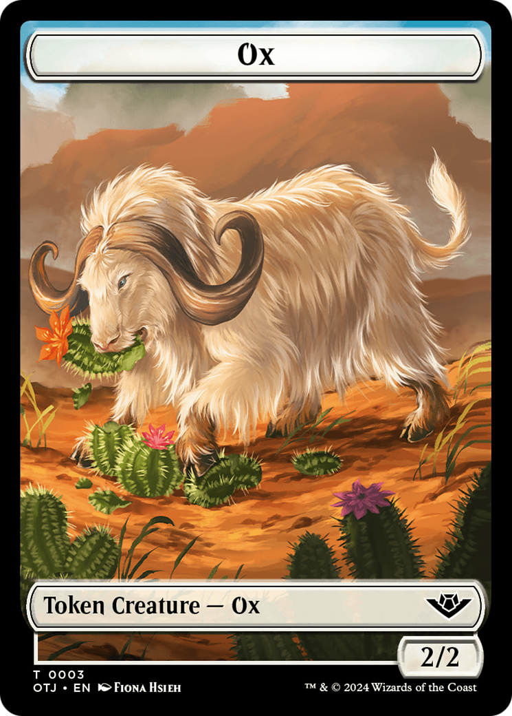 Zombie // Ox Warrior Double-Sided Token [Outlaws of Thunder Junction Commander Tokens] - Evolution TCG