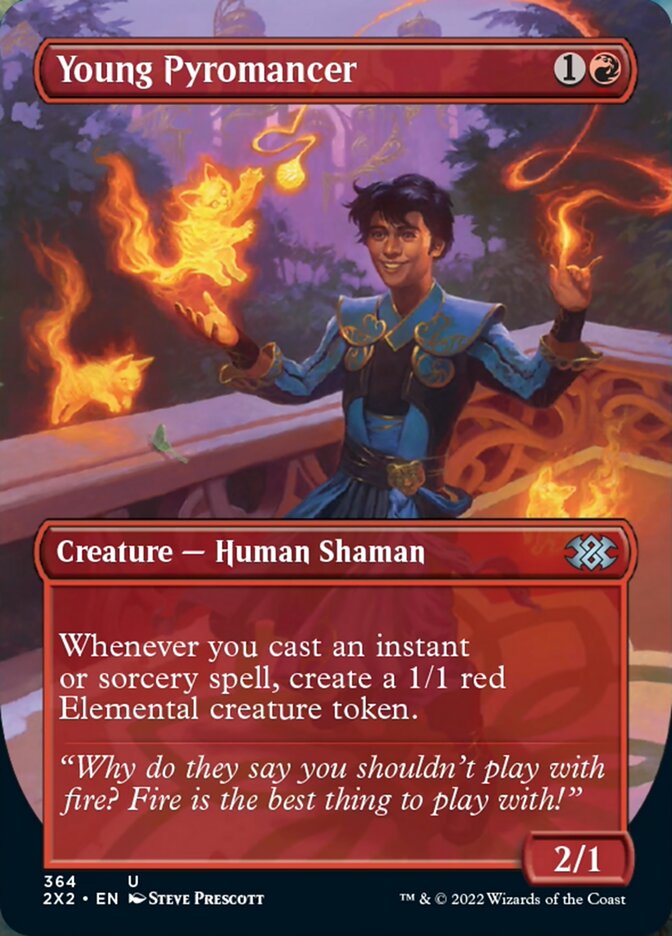 Young Pyromancer (Borderless Alternate Art) [Double Masters 2022] - Evolution TCG