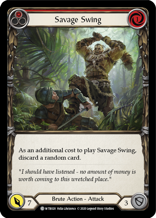 Savage Swing (Red) [U-WTR020] (Welcome to Rathe Unlimited)  Unlimited Rainbow Foil - Evolution TCG