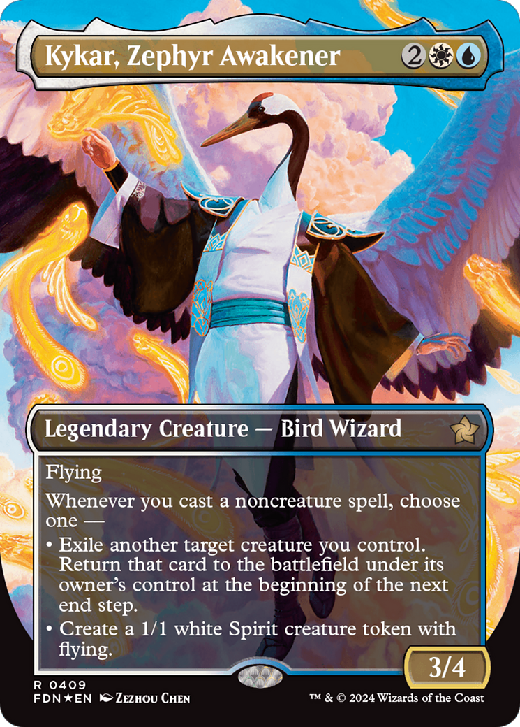 Kykar, Zephyr Awakener (Borderless) (Mana Foil) [Foundations] - Evolution TCG