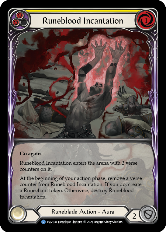 Runeblood Incantation (Yellow) [EVR108] (Everfest)  1st Edition Extended Art Rainbow Foil - Evolution TCG