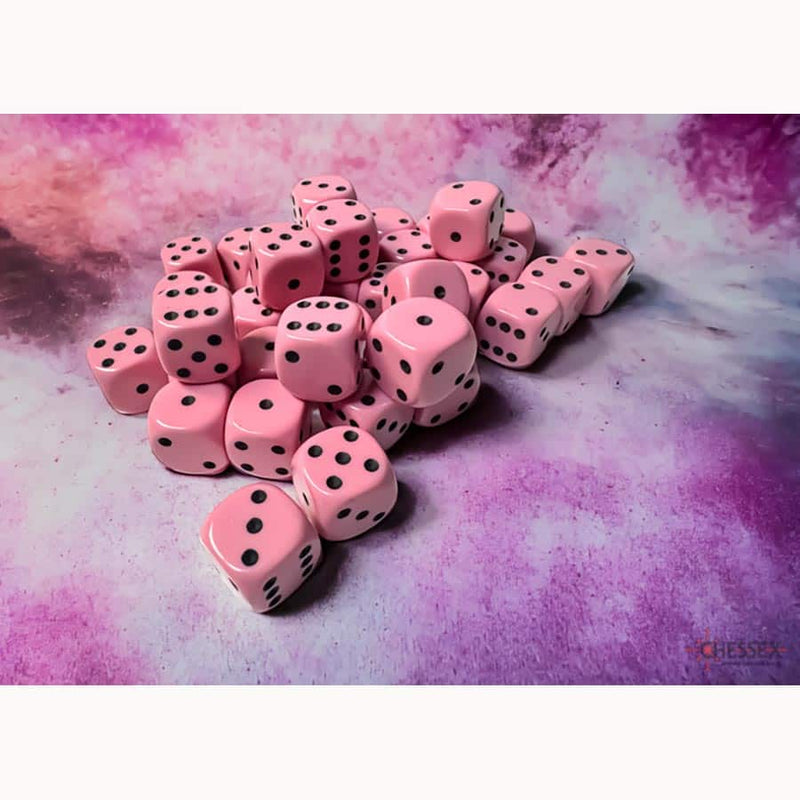 Chessex: 36ct Dice Block - Pastel (Pink/Black) - Evolution TCG
