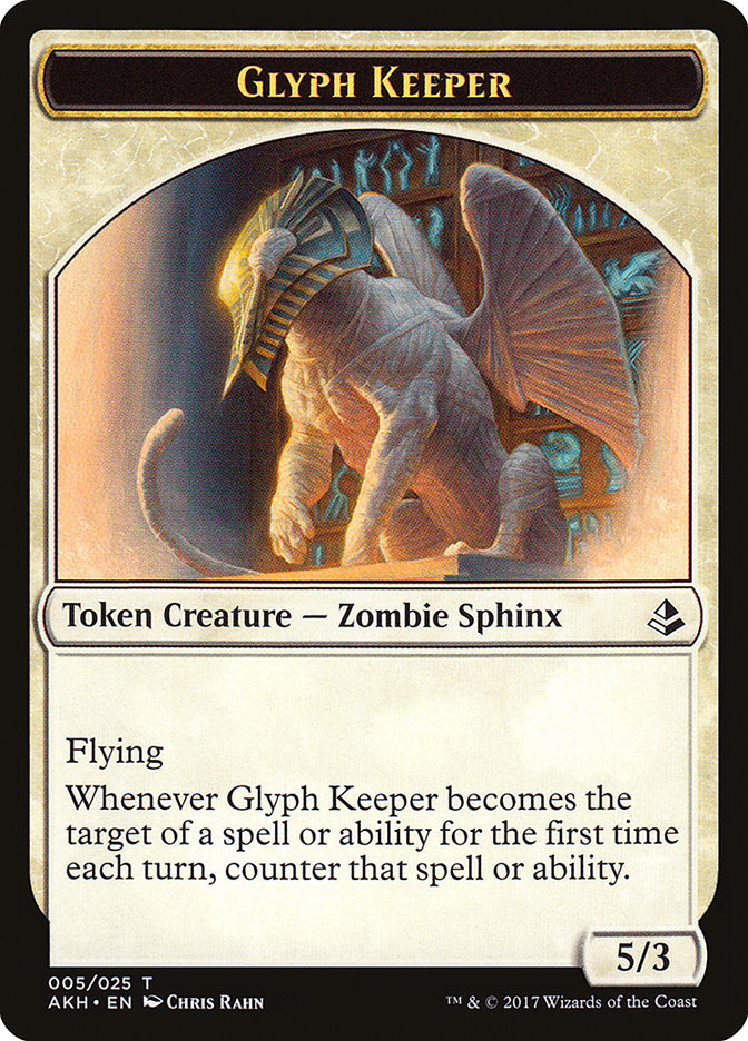 Glyph Keeper // Warrior Double-Sided Token [Amonkhet Tokens] - Evolution TCG