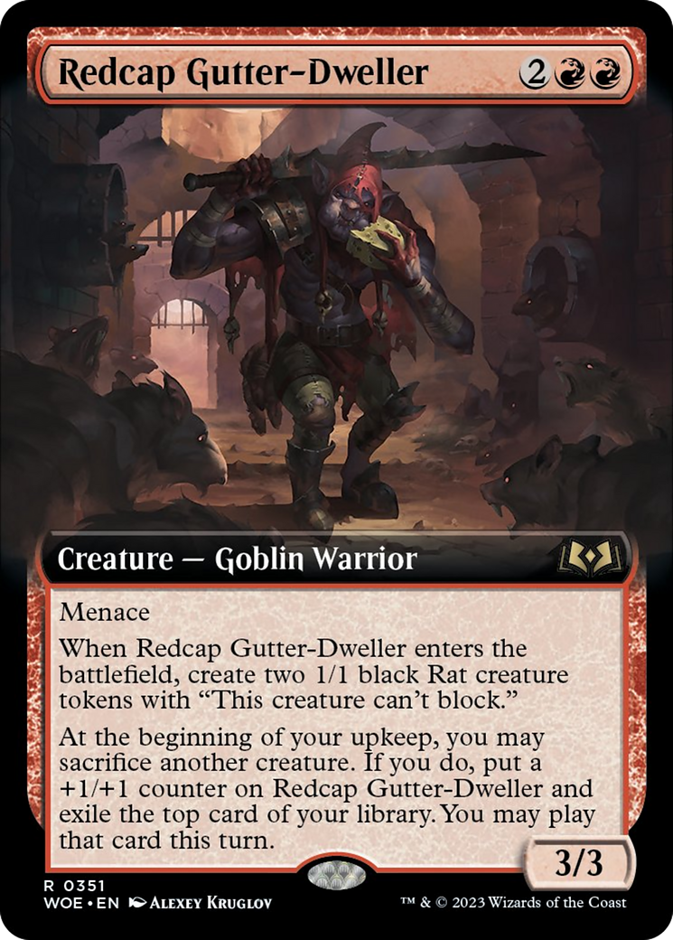 Redcap Gutter-Dweller (Extended Art) [Wilds of Eldraine] - Evolution TCG