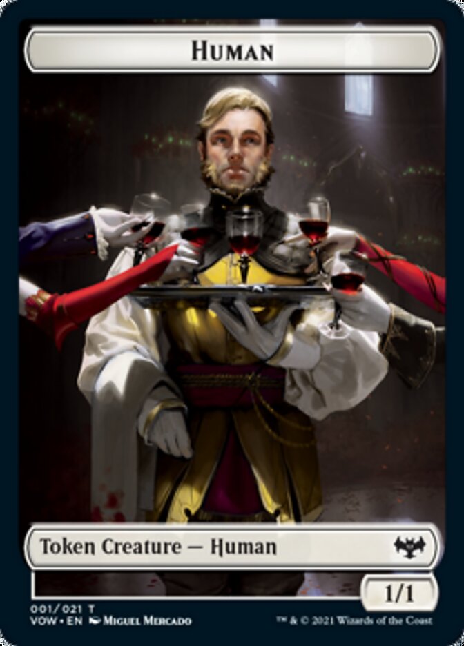 Human (001) // Wolf (014) Double-Sided Token [Innistrad: Crimson Vow Tokens] - Evolution TCG