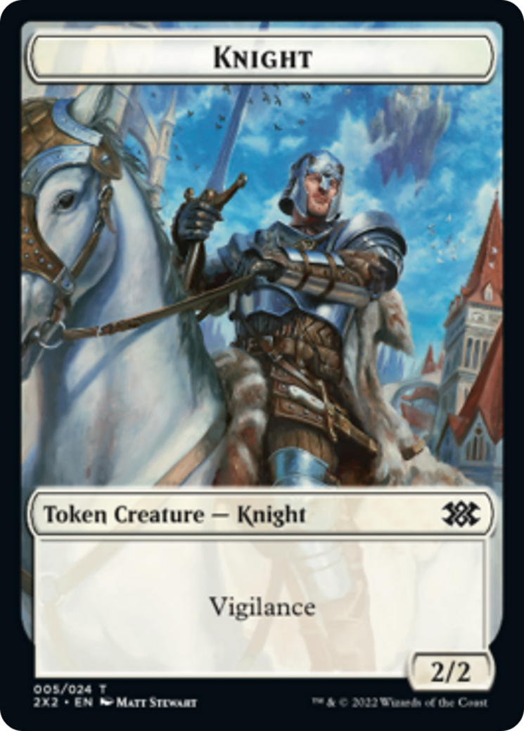 Bear // Knight Double-Sided Token [Double Masters 2022 Tokens] - Evolution TCG