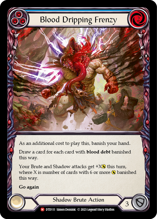 Blood Dripping Frenzy [DTD111] (Dusk Till Dawn)  Rainbow Foil - Evolution TCG