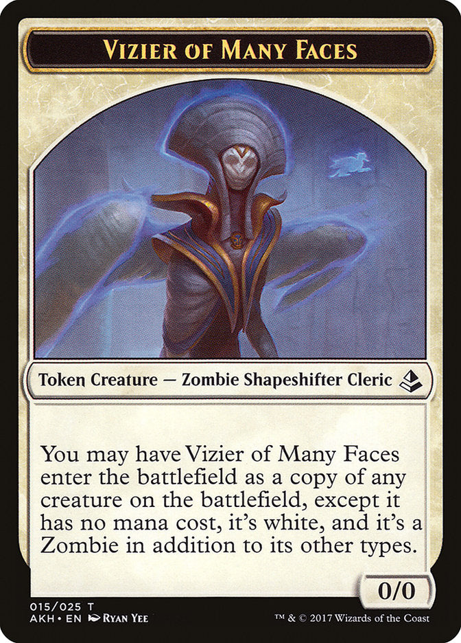 Vizier of Many Faces // Zombie Double-Sided Token [Amonkhet Tokens] - Evolution TCG