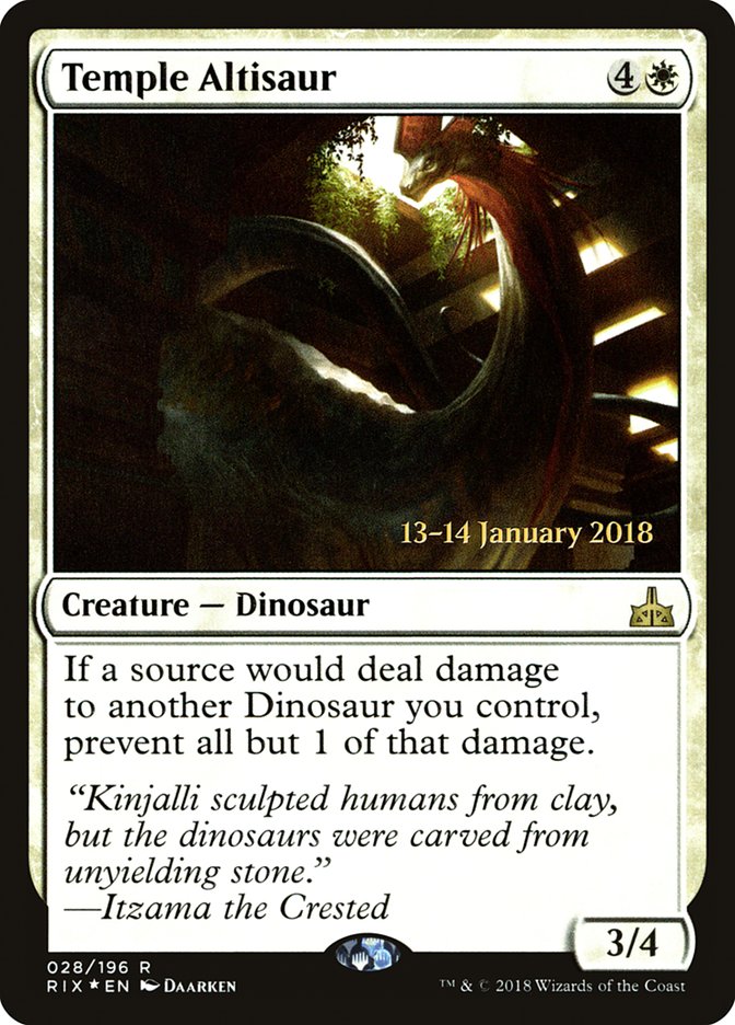 Temple Altisaur [Rivals of Ixalan Prerelease Promos] - Evolution TCG