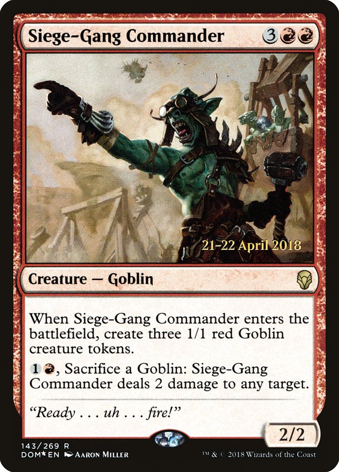 Siege-Gang Commander [Dominaria Prerelease Promos] - Evolution TCG