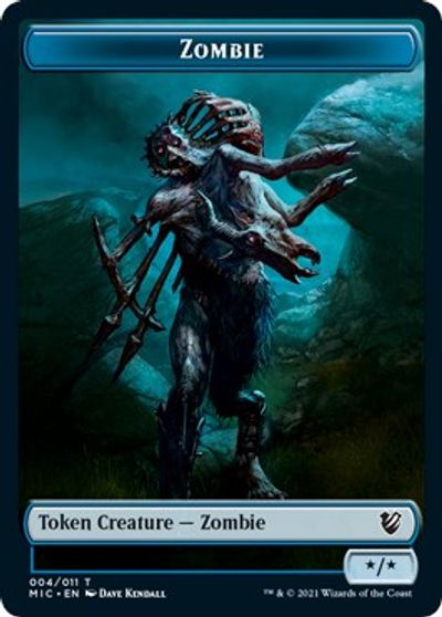 Zombie (005) // Zombie (004) Double-Sided Token [Innistrad: Midnight Hunt Commander Tokens] - Evolution TCG