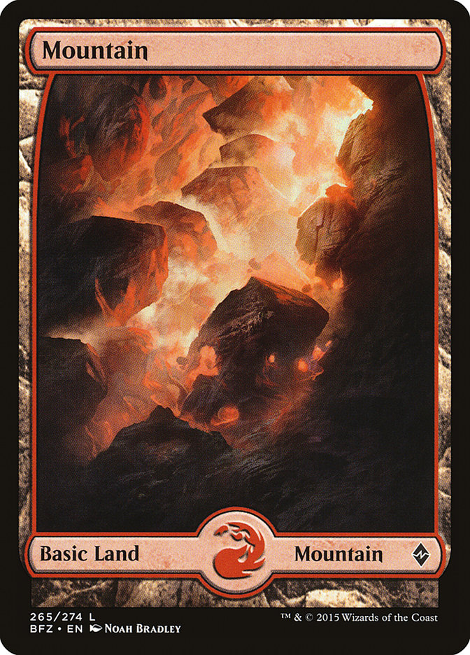 Mountain (265) (Full Art) [Battle for Zendikar] - Evolution TCG