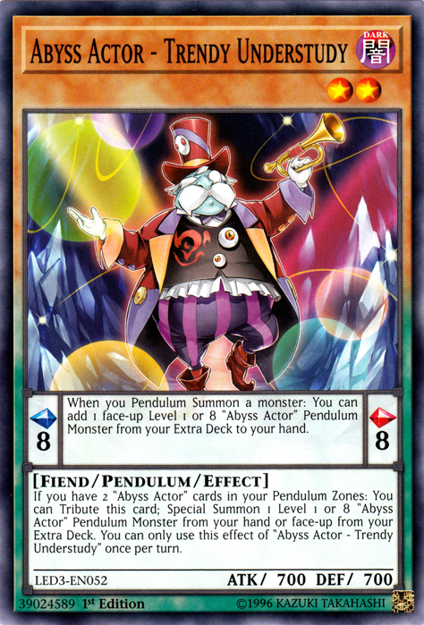 Abyss Actor - Trendy Understudy [LED3-EN052] Common - Evolution TCG