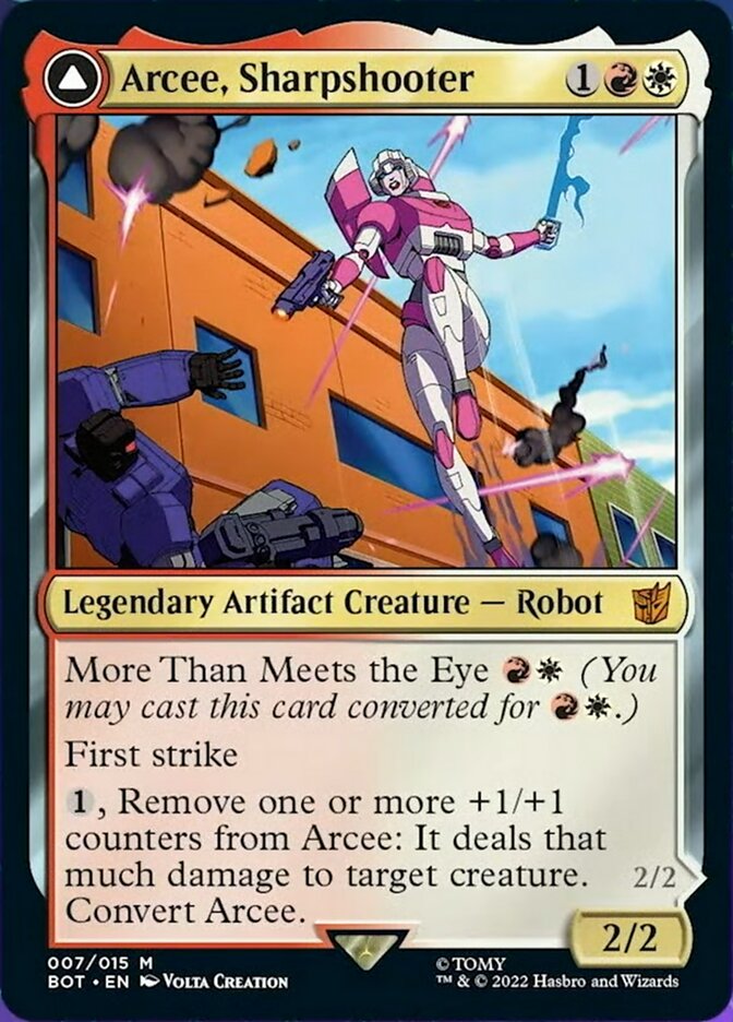 Arcee, Sharpshooter // Arcee, Acrobatic Coupe [Transformers] - Evolution TCG