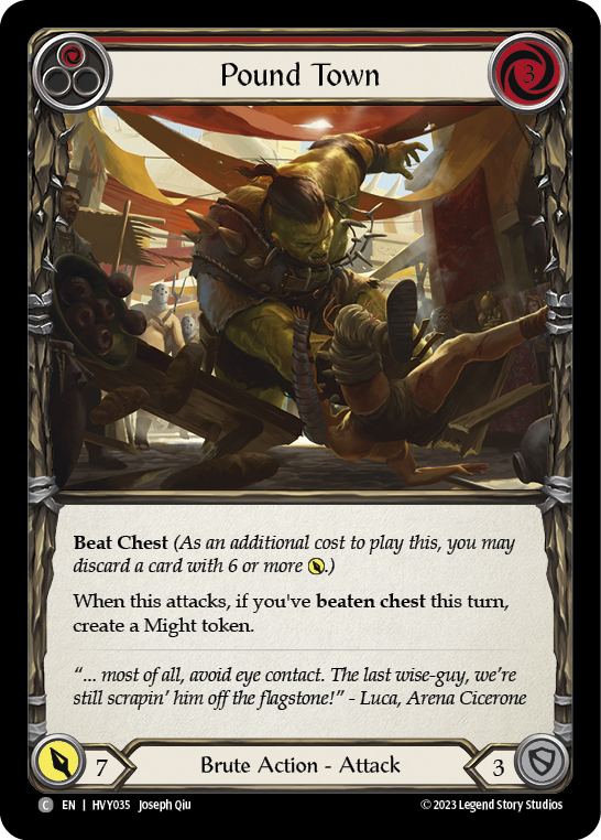 Pound Town (Red) [HVY035] (Heavy Hitters)  Rainbow Foil - Evolution TCG